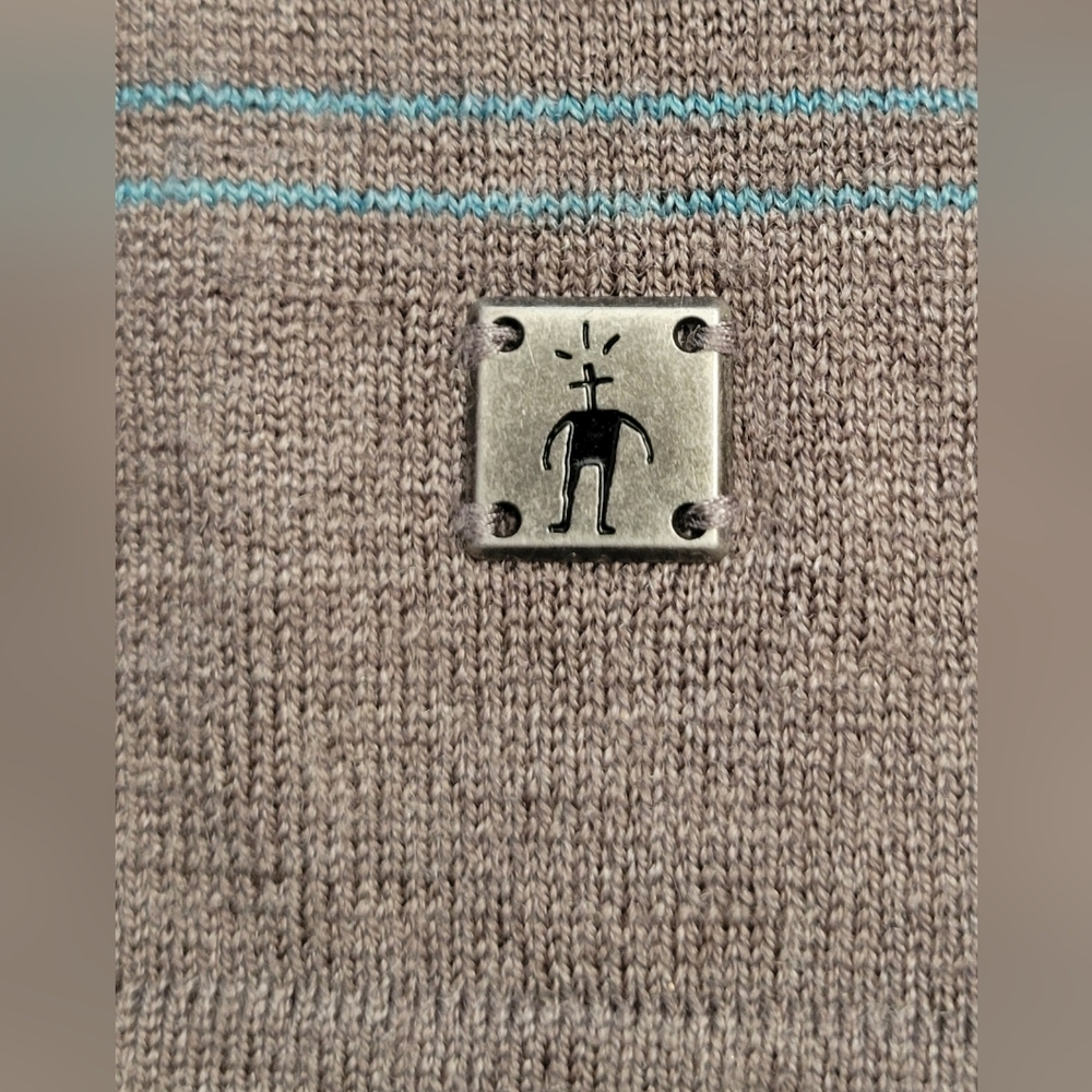 Smartwool Sulawesi Striped Merino Wool Blend Long Sleeve V-Neck Top, Women Small - Picture 12 of 13